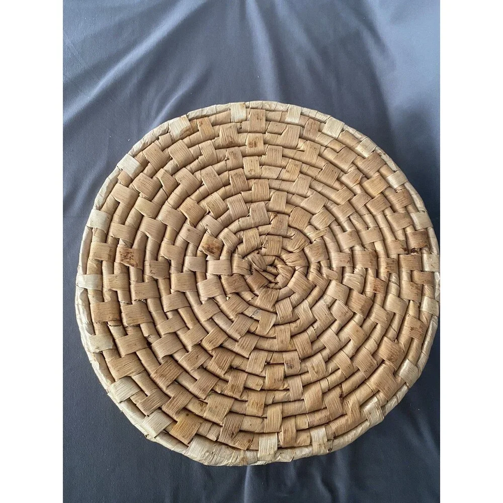 Woven Rattan Wicker 12” Round Place Matt Set Of 4 Straw Boho Table Setting Decor